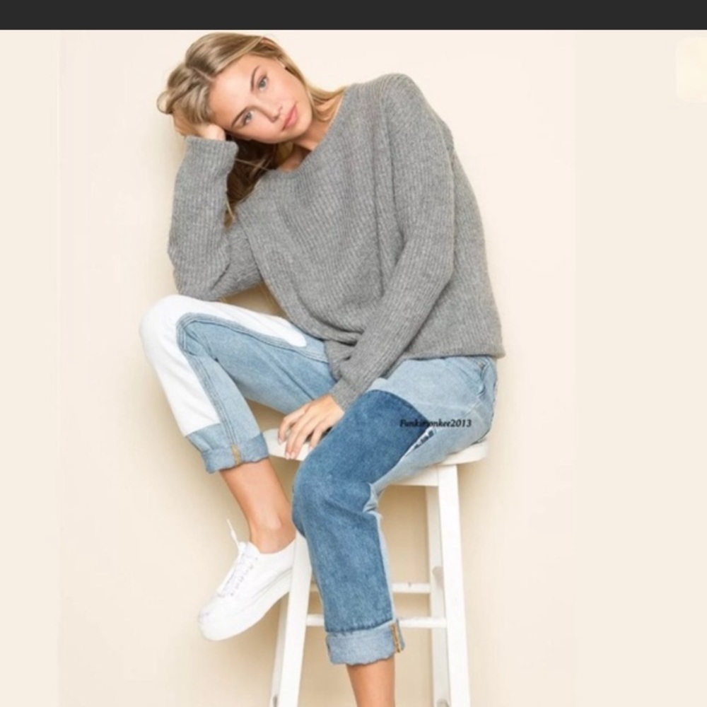 Gray Ribbed Brandy Melville Sweater